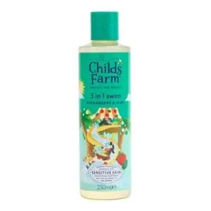 Childs Farm 3in1 Douchegel, shampoo en conditioner na het zwemmen aardbei en munt 250 ml