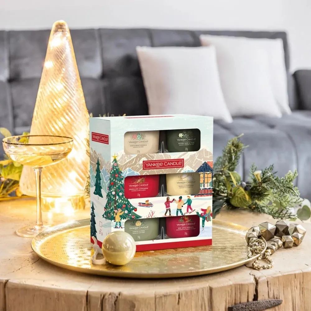 Cadeauset met 6 mini gevulde votiefkaarsen