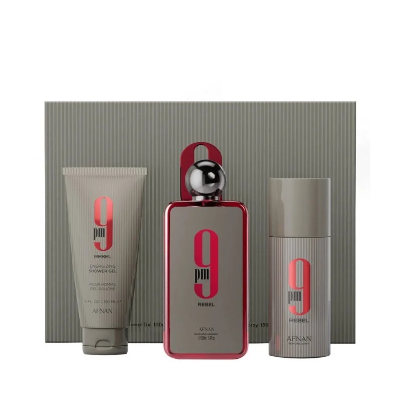 9 pm Rebel 100 ml + bodyspray 150 ml + SG eau de parfum unisex