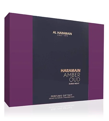 Amber Oud Dubai Night geschenkset unisex parfumextract 75 ml + parfumextract 30 ml + body mist 200 ml