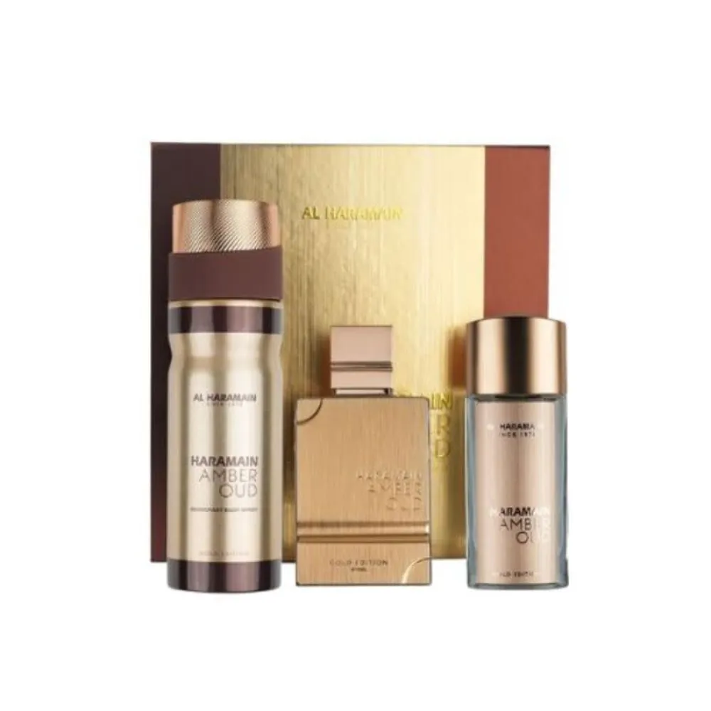Amber Oud Gold Edition geschenkset 75 ml + eau de parfum 30 ml + body mist eau de parfum unisex 75 ml parfemovana voda 30 ml telova mlha parfemovana voda 200 ml unisex