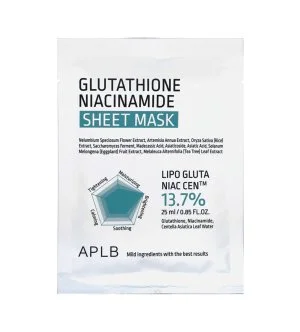 APLB Glutathione Niacinamide Sheetmasker hydraterend en verhelderend