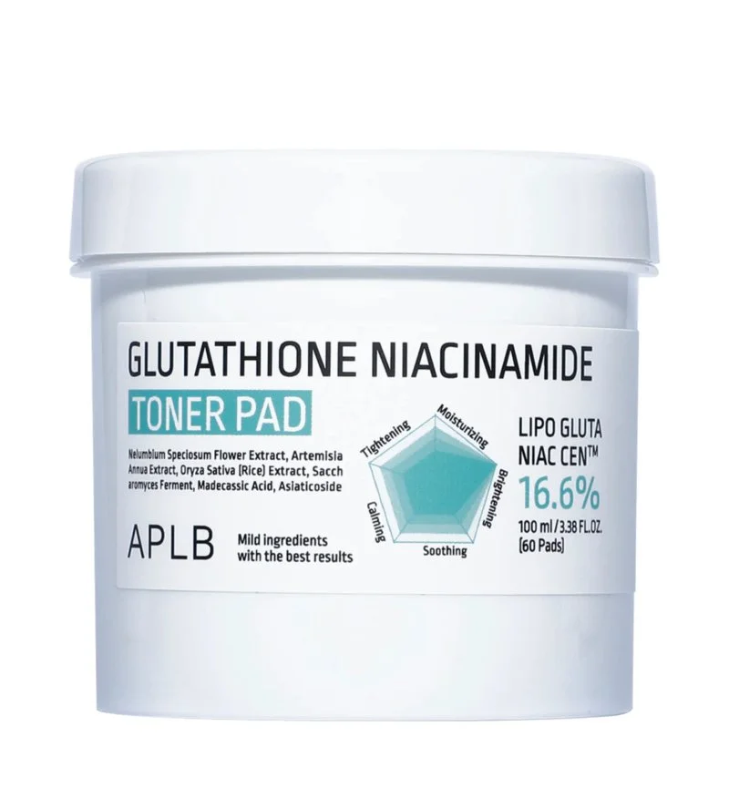Glutathione Niacinamide Toner Pad hydraterende en verhelderende tonerpads 60 stuks / 100 ml