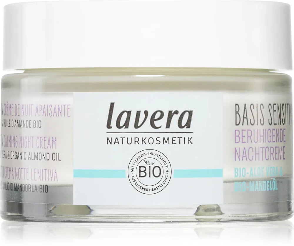 Lavera Basis Sensitiv Kalmerende nachtcrème zonder parfum 50 ml