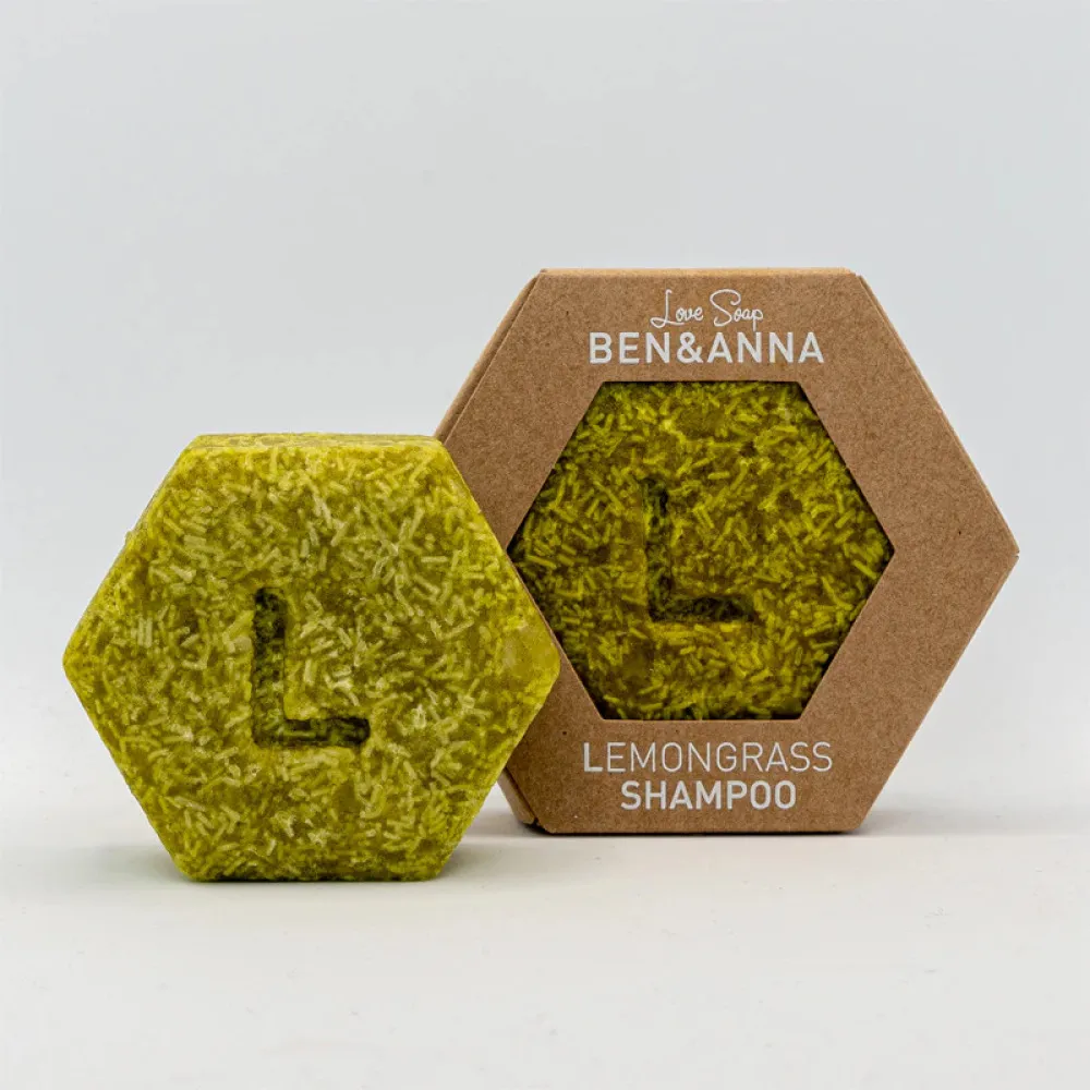 Ben & Anna Vaste shampoo voor droog en gestrest haar - Citroengras (60 g)