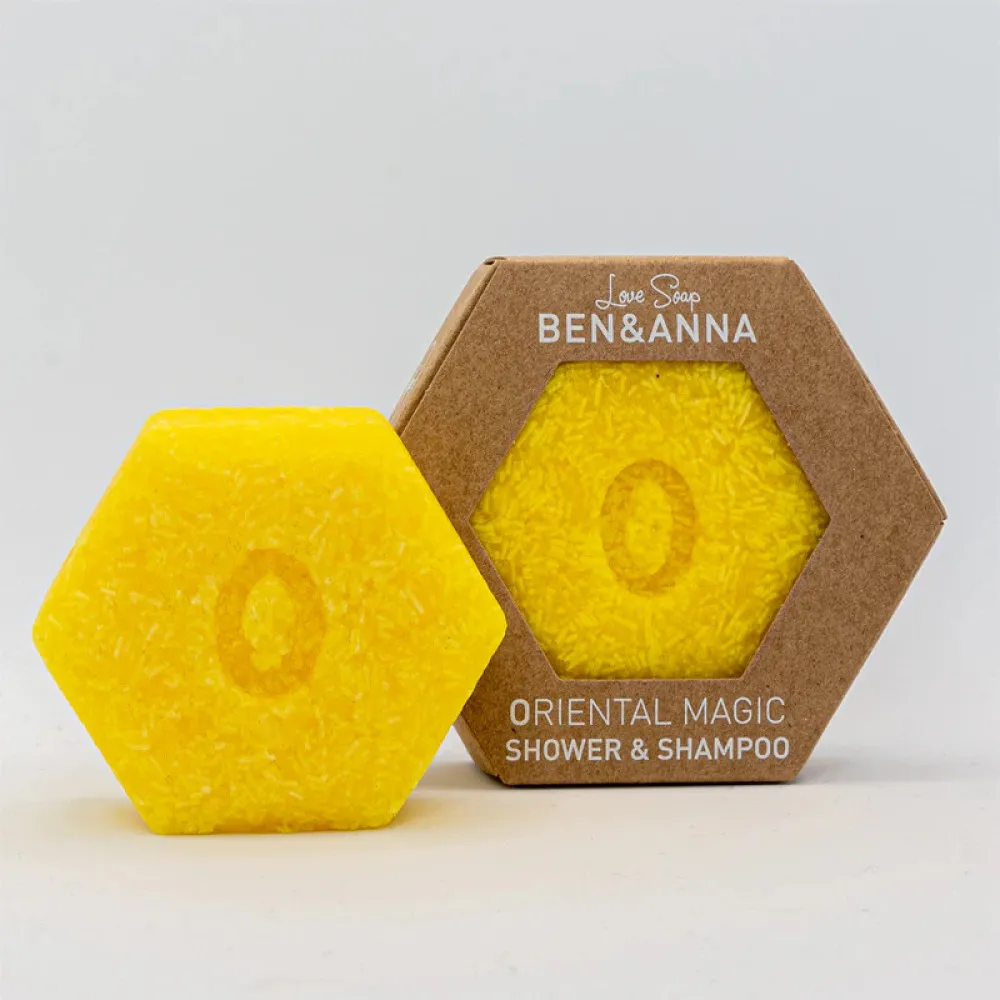 Ben & Anna Voedende vaste shampoo voor haar en lichaam 2in1 - Magie van het Oosten (60 g)