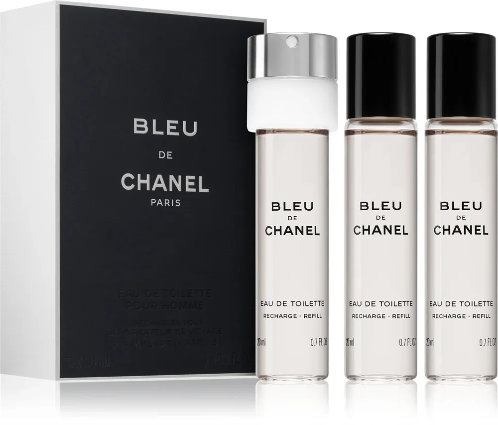 Bleu de Chanel EDT navulling 2 x 20 ml + EDT navulling met verstuiver 20 ml M 60 ml