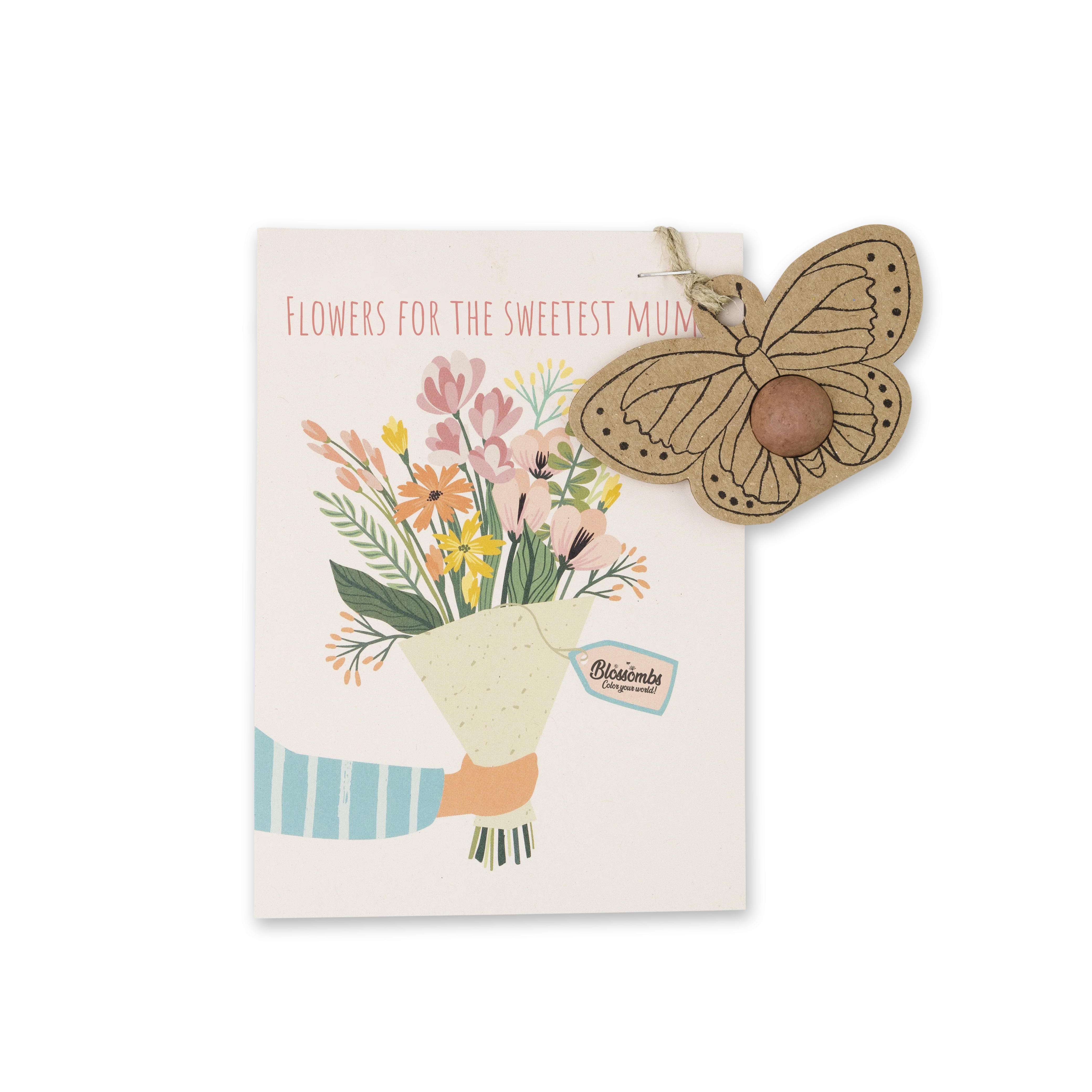 Blossombs Zaadbom - Cadeaudecoratie "Voor de beste mama" - Vlinder (1 stuk)