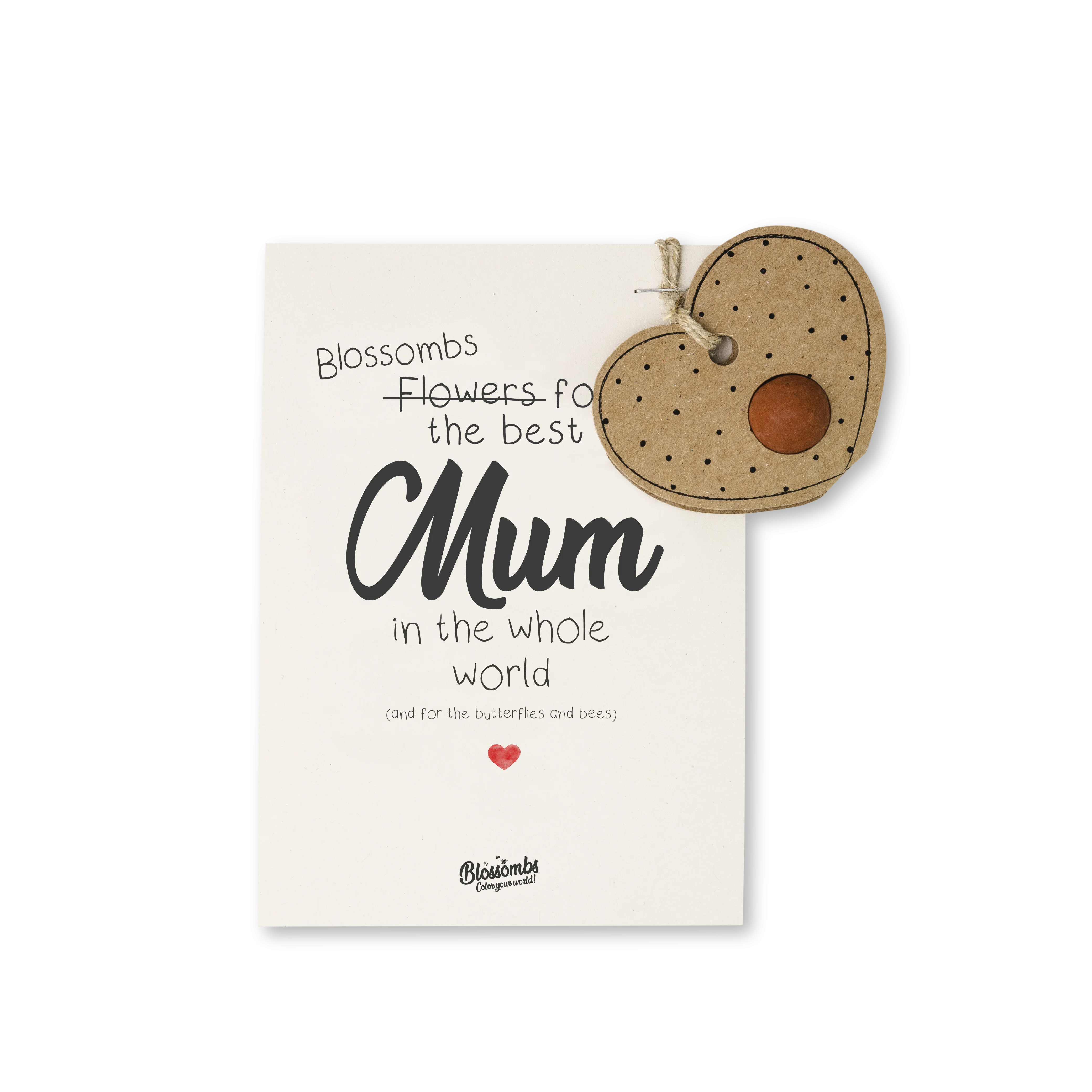 Blossombs Zaadbom - Cadeaudecoratie 'Voor de beste mama' - Hartje (1 stuk)