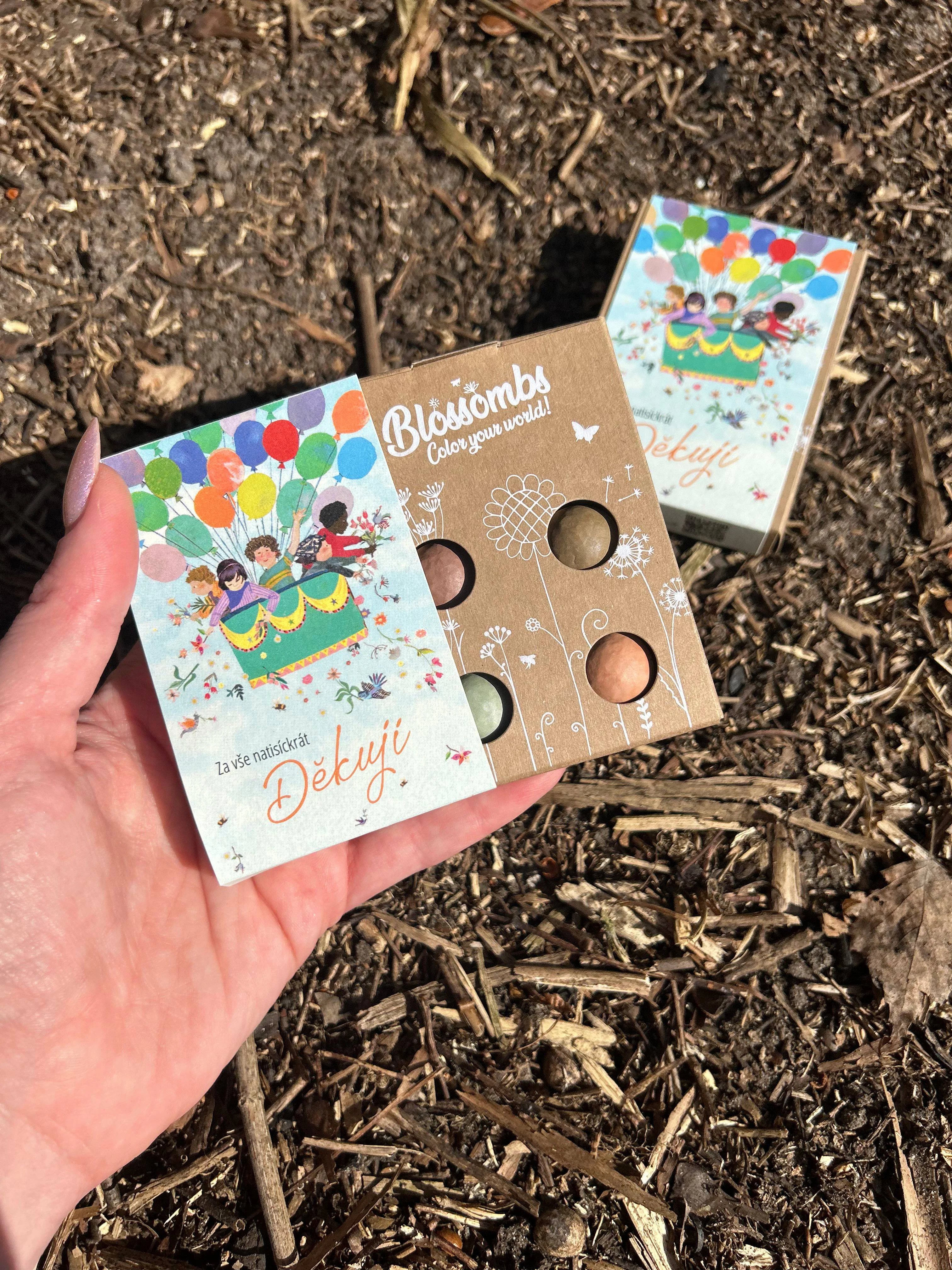 Blossombs Zaadbommen - Mini-cadeauset - Duizendmaal dank voor alles (4 st.) - geef een bloem op een andere manier