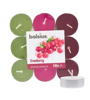 Bolsius Scented Tealights Cranberry 4u theelichtje 18 stuks