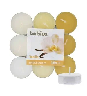 Bolsius Scented Tealights Vanilla 4h theelichtjes 18 stuks