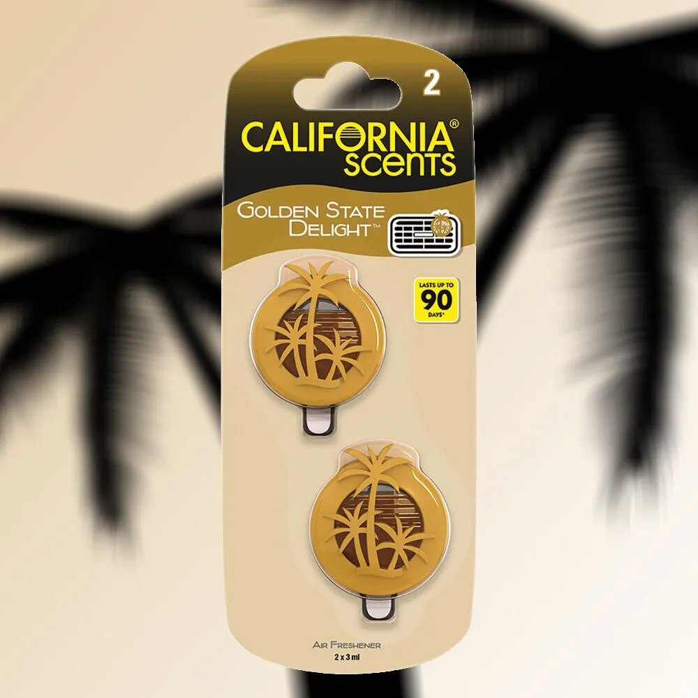 Mini Diffuser Golden State Delight geur voor de auto 2 x 3 ml 2x3 ml