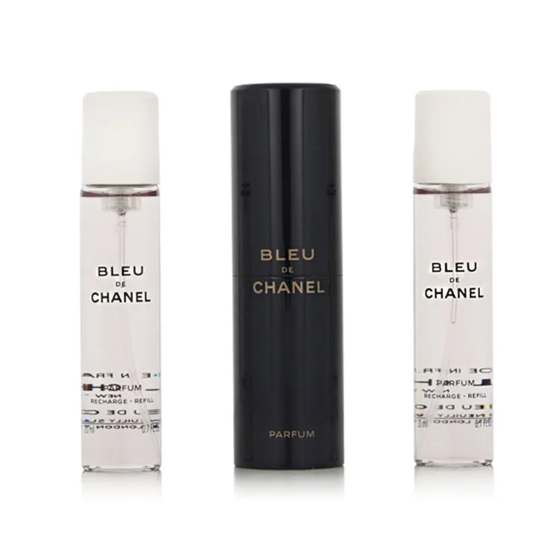 Chanel Bleu de Chanel navulbare reisverstuiver 20 ml + 2 x parfum navulling voor heren 20 ml