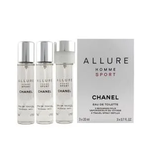 Chanel Allure Homme Sport EDT navulling 2 x 20 ml + EDT navulling met verstuiver 20 ml M