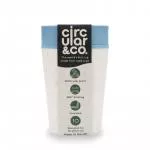 Circular Cup (227 ml) - crème/turquoise - uit papieren wegwerpbekertjes