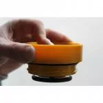 Circular Cup (227 ml) - crème/turquoise - uit papieren wegwerpbekertjes