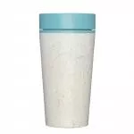 Circular Cup (340 ml) - crème/turquoise - uit papieren wegwerpbekertjes