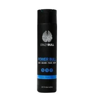 CrazyBull Power Bull Hair-Beard-Face-Body multifunctionele shampoo 4 in 1 voor haar, baard, gezicht en lichaam