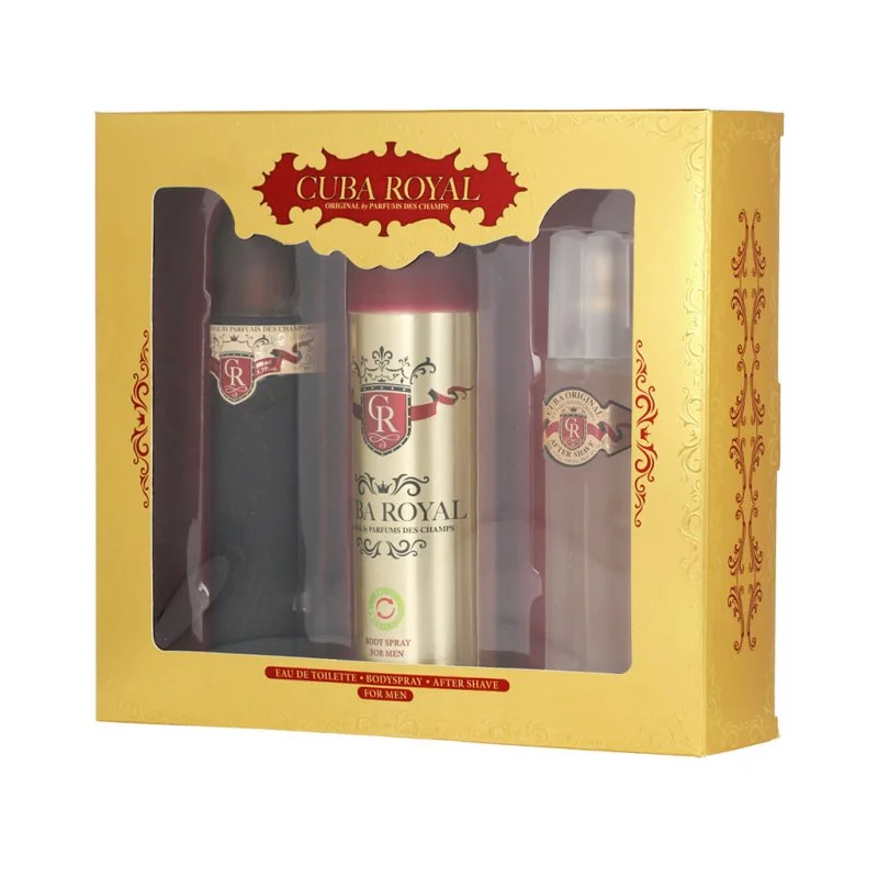 Cuba Royal Eau de Toilette voor heren 100 ml + Aftershave 100 ml + Deodorant Spray