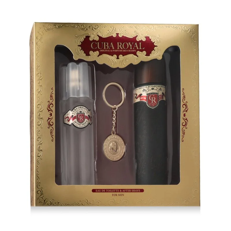Cuba Royal eau de toilette voor heren 100 ml + aftershave 100 ml + sleutelhanger