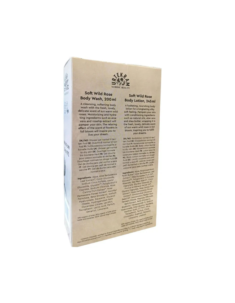 Urtekram Geschenkset douchegel en bodylotion wilde roos