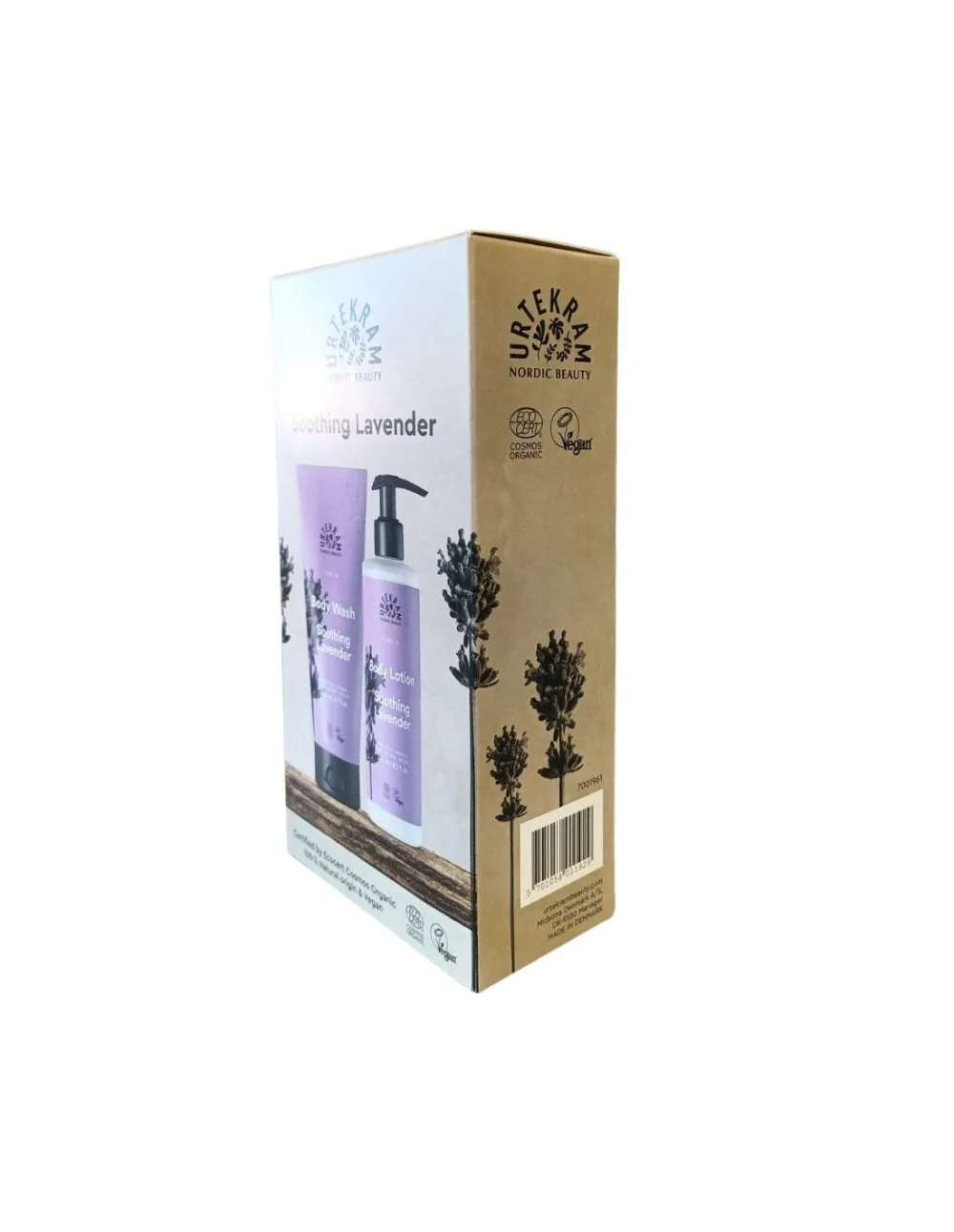 Urtekram Geschenkset douchegel en bodylotion verzachtende lavendel