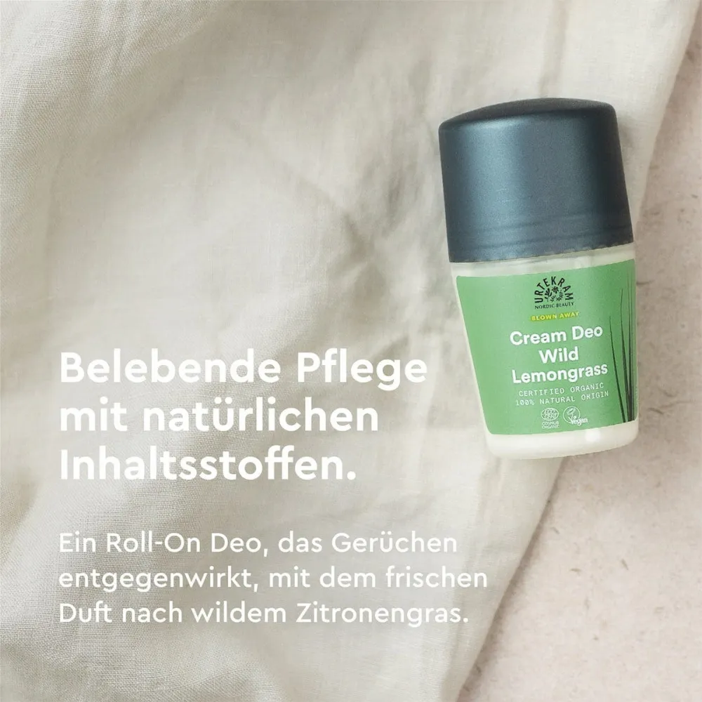 Urtekram Deodorant roll on crème citroengras 50 ml BIO