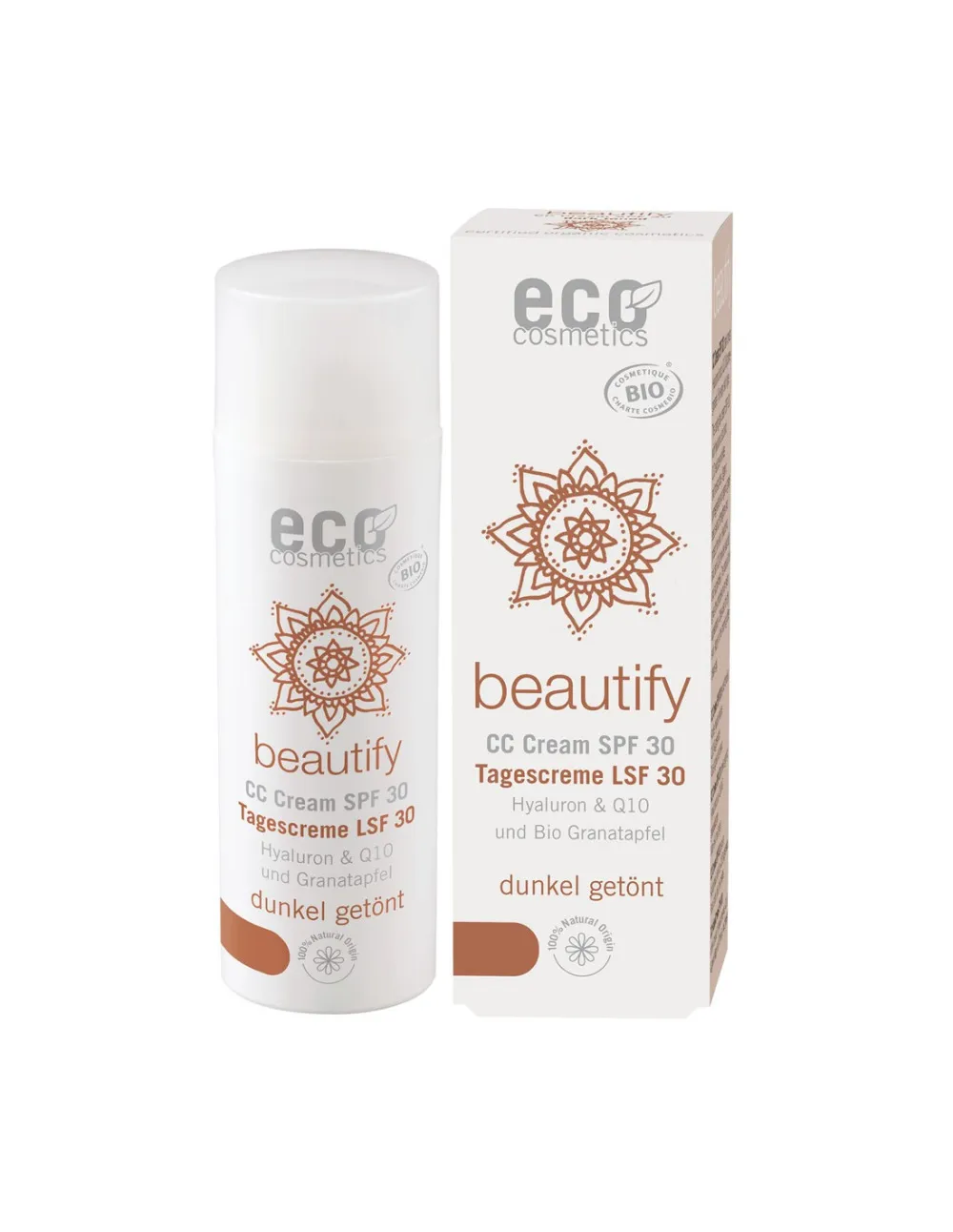 Eco Cosmetics CC cream SPF 30 BIO - dark (50 ml) - uitgebreide verzorging voor uw huid