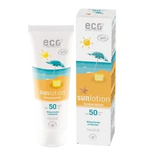 Eco Cosmetics Neutral zonnemelk zonder parfum SPF 50 BIO (125 ml) - met natuurlijke minerale filters