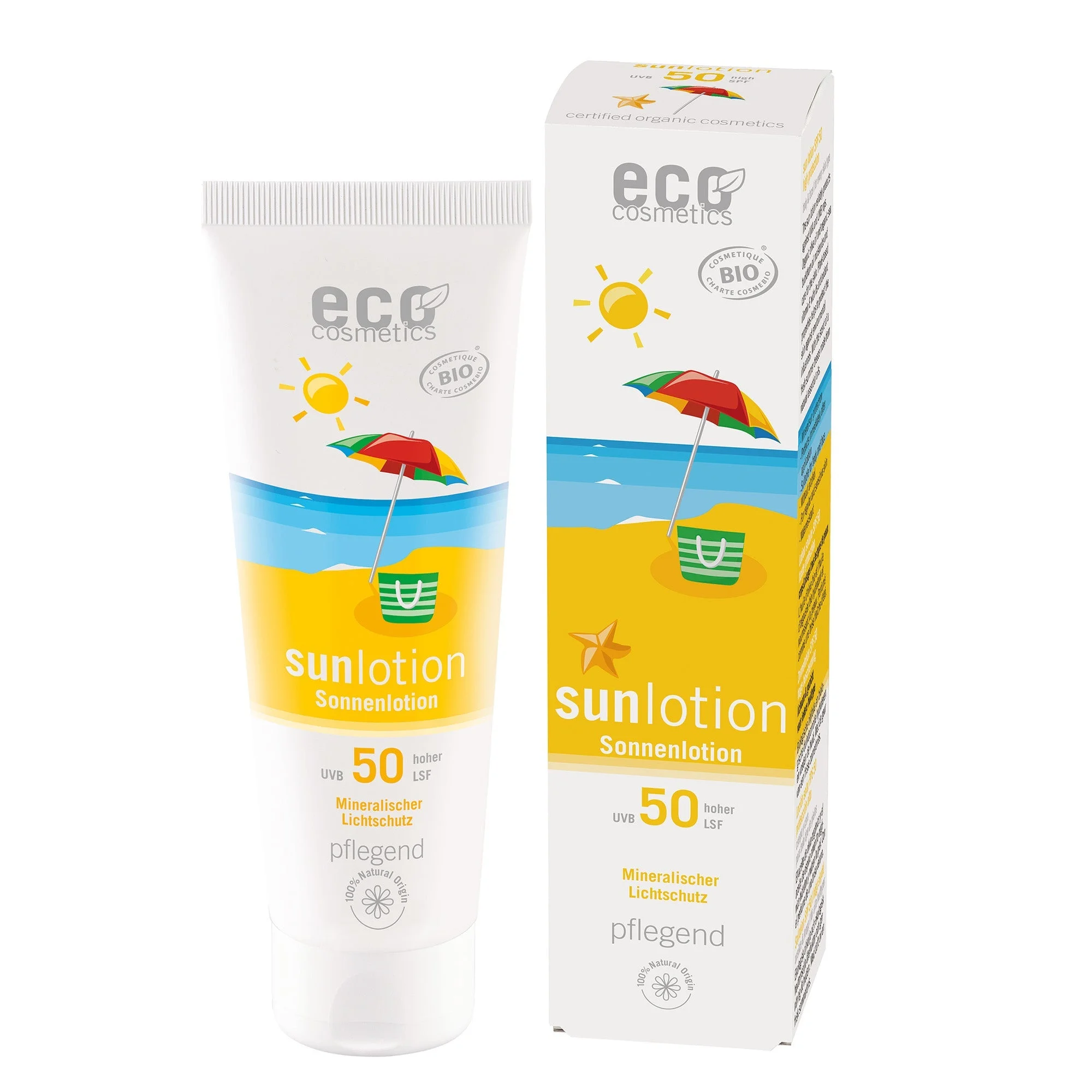 Eco Cosmetics Zonnebrandmelk SPF 50 BIO (125 ml) - met natuurlijke minerale filters