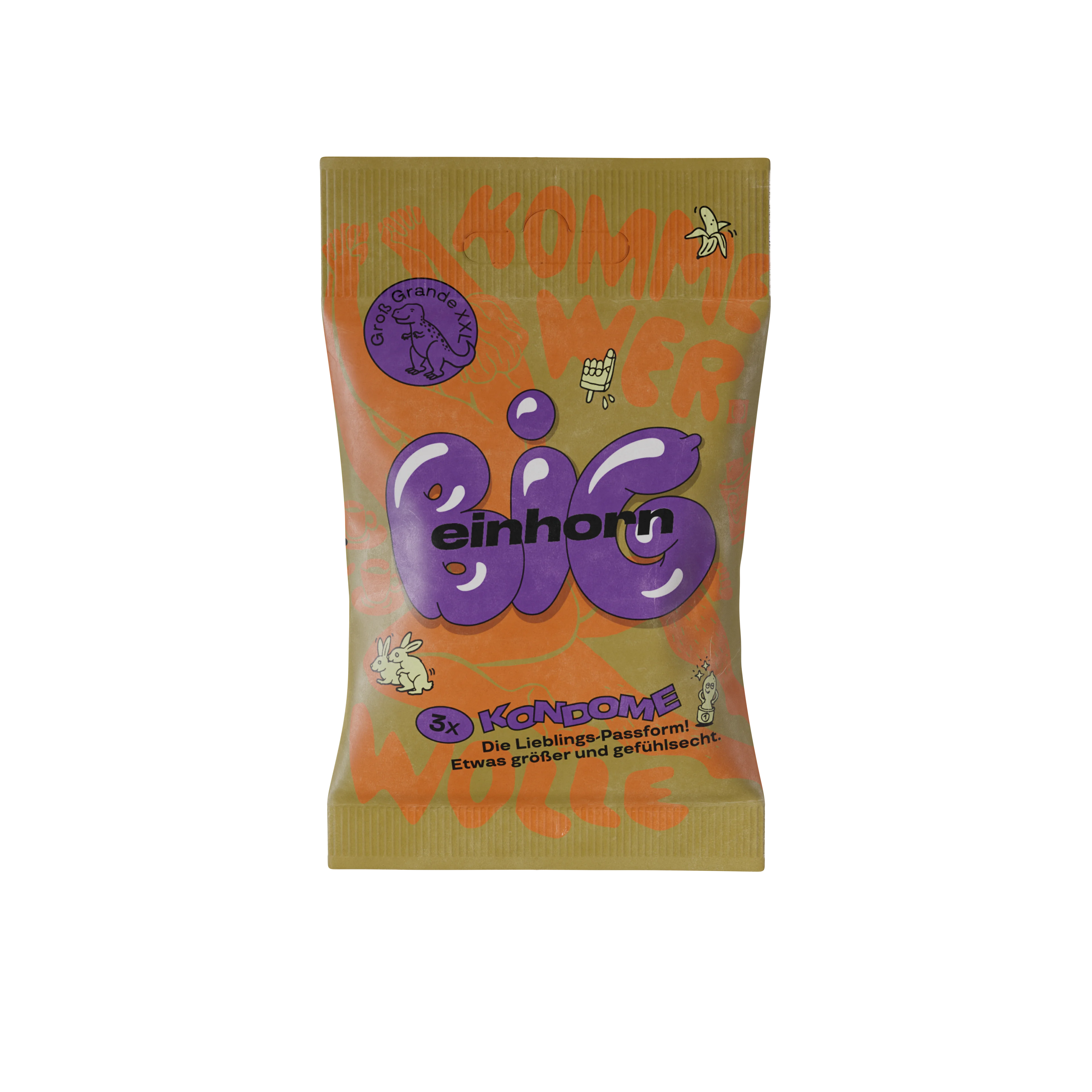 Einhorn Condooms Big 3 stuks - vegan, zonder parfum