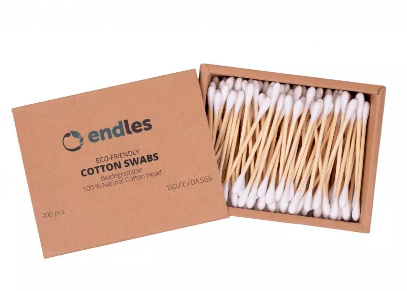 Endles by Econea Wattenstaafjes voor de oren (200 stuks) - gemaakt van bamboe en katoen