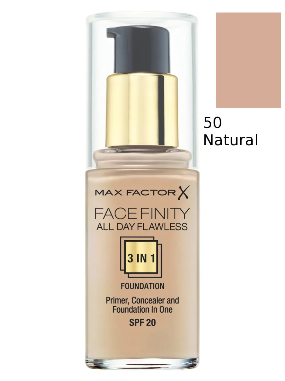 Facefinity 3-in-1 Foundation - 50 Natural 30 ml