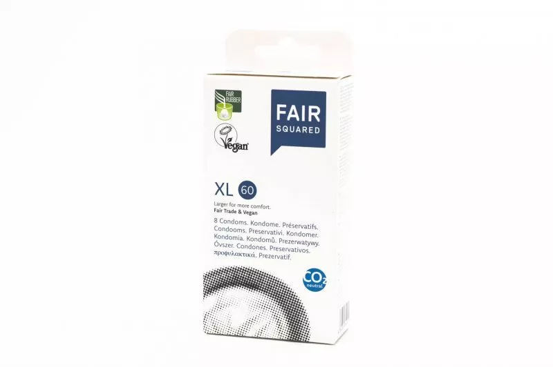 Fair Squared Condoom XL 60 (8 stuks) - veganistisch en fair trade