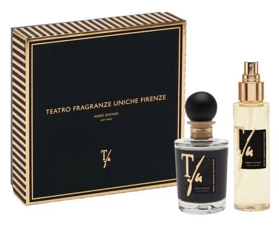 Box Nero Divino Geurstokjes Ml.100 Huisparfum+Spray Ml.100 Textielparfum