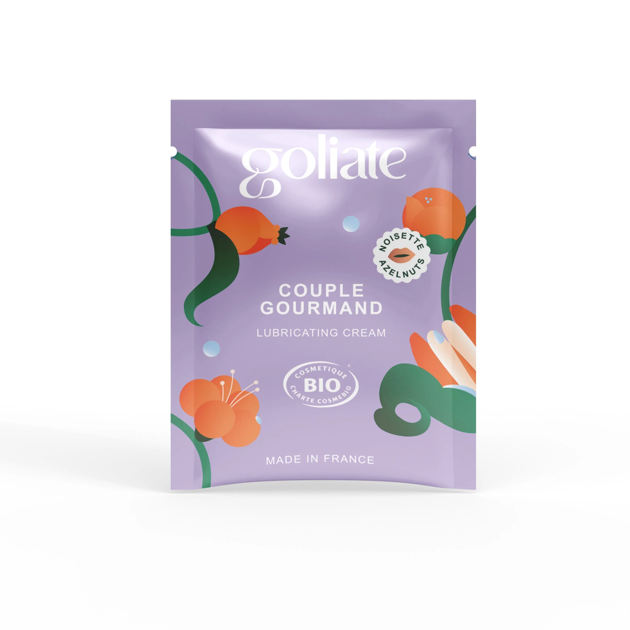 Goliate Eetbare massage- en glijolie 2-in-1 BIO - hazelnoot 2 ml - proefmonster - voor haar en hem