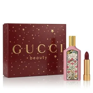 Gucci Flora Gorgeous Gardenia 50 ml + lippenstift 509 Rouge De Beauté Brillant 1,8 g eau de parfum voor dames
