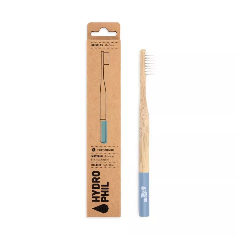 Hydrophil Bamboe tandenborstel (medium) - blauw - 100% hernieuwbaar
