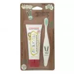 Jack n Jill Actieset Kindertandpasta - Aardbei (50 g) Kindertandenborstel Bunny - afgeprijsde set
