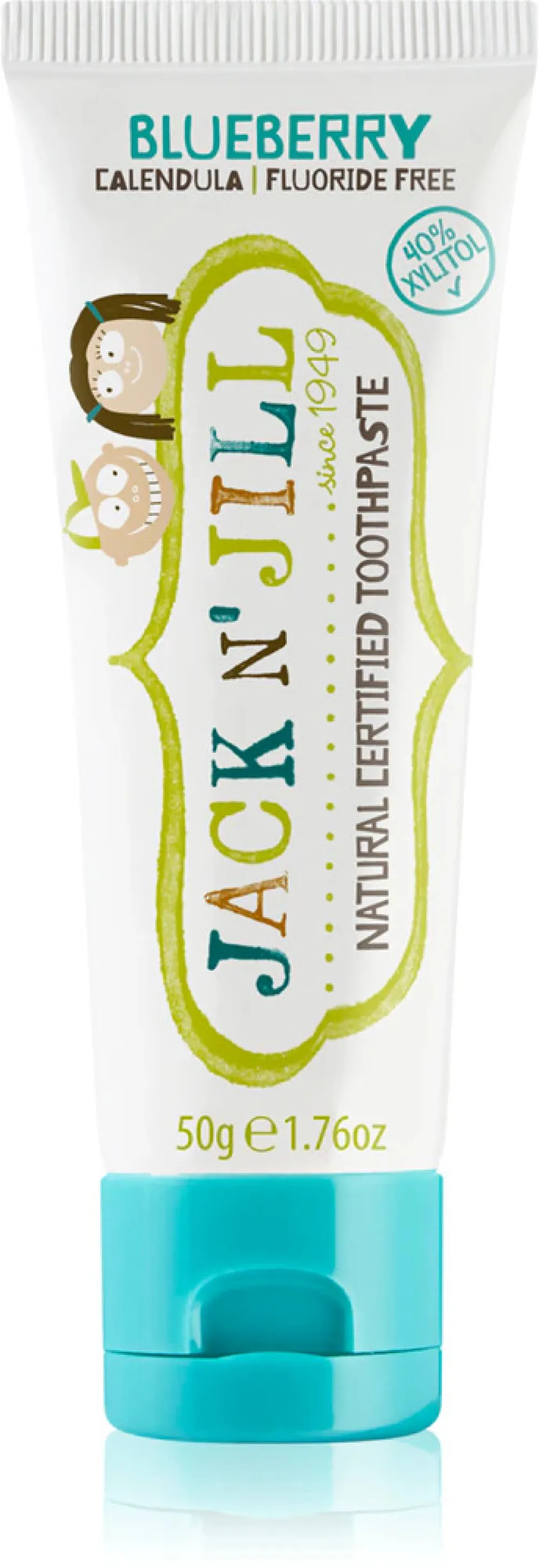 Jack n Jill Kindertandpasta - aardbei BIO (50 g) - fluoridevrij, met biologisch calendula-extract