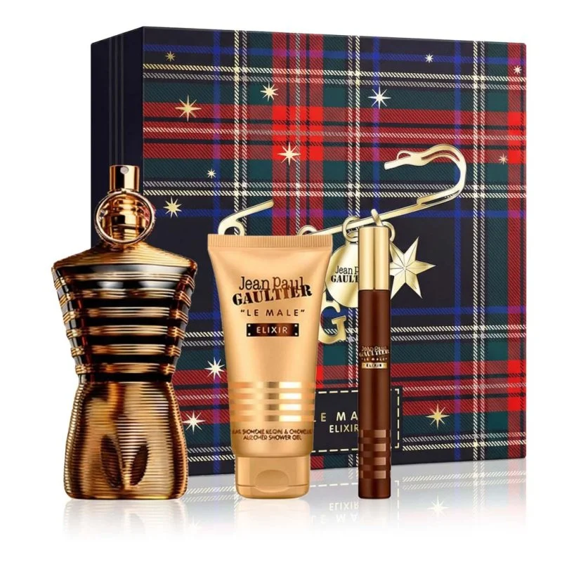 Le Male Elixir 125 ml + Parfum MINI 10 ml + Douchegel voor heren 75 ml