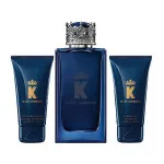 K by Dolce & Gabbana cadeauset voor heren eau de toilette 100 ml + aftershavebalsem 50 ml + douchegel