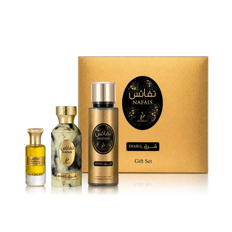 Nafais Sharq 100 ml + parfumolie 24 ml + bodyspray eau de parfum unisex 250 ml