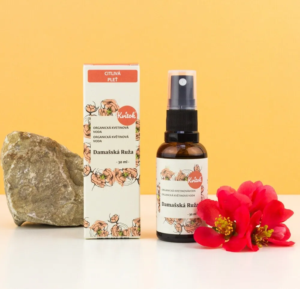 Kvitok Bloemenwater met verstuiver - Damask Rose BIO (30 ml) - universeel gebruik