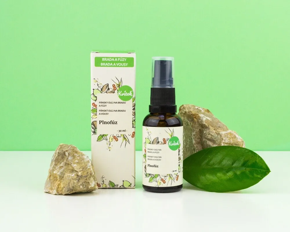 Kvitok Baard en kin behandelingsolie Plnovous (30 ml) - met een frisse geur
