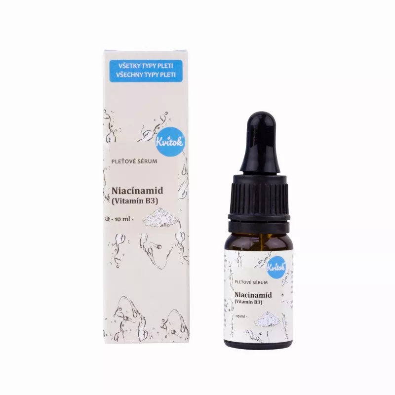 Kvitok Gezichtsserum - Niacinamide (vitamine B3) (10 ml) - voor de acnegevoelige, gevoelige en rijpere huid