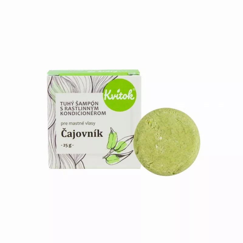 Kvitok Vaste shampoo met conditioner voor vet haar Tea tree (25 g) - met plantaardige keratine