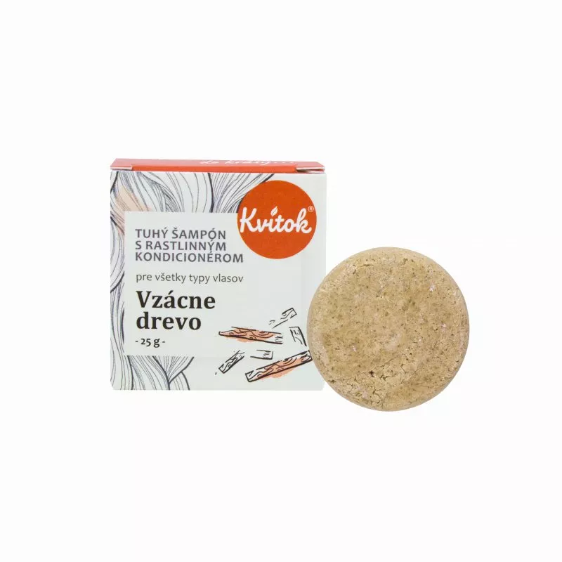 Kvitok Vaste shampoo met conditioner voor donker haar Rare Wood (25 g) - schuimt heerlijk