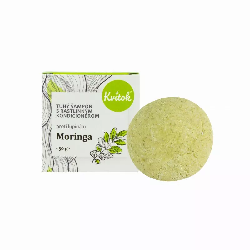 Kvitok Stevige shampoo met antiroosconditioner Moringa XXL (50 g) - glanzend, roosvrij haar